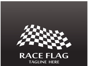 Creative and modern racing flag logo design. preview picture