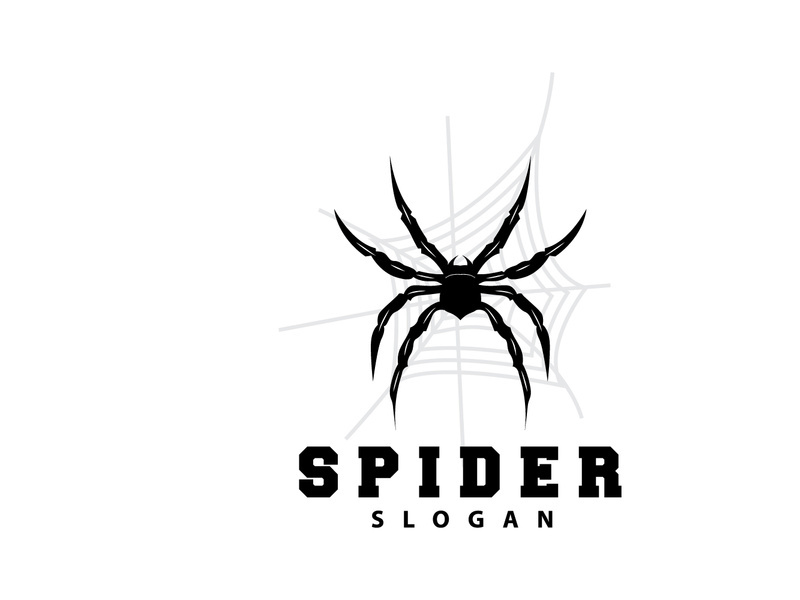 Spider Logo, Insect Animal Vector, Premium Vintage Design