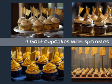 Gold cupcakes with sprinkles preview picture