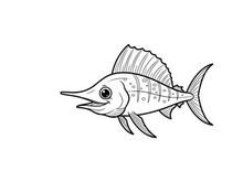 Tuna fish swimming vector illustration flat design