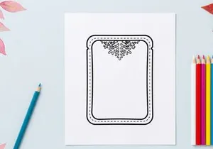  Bingkai kartu Natal vintage kosong dengan desain tepi hiasan emas dan perak yang rumit
