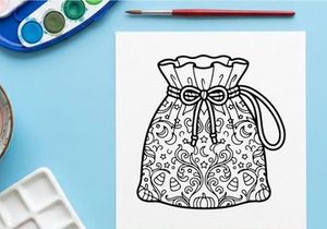 Elegant drawstring gift bag with floral lace pattern. Decorative organza pouch for weddings, favors, and luxury packaging.