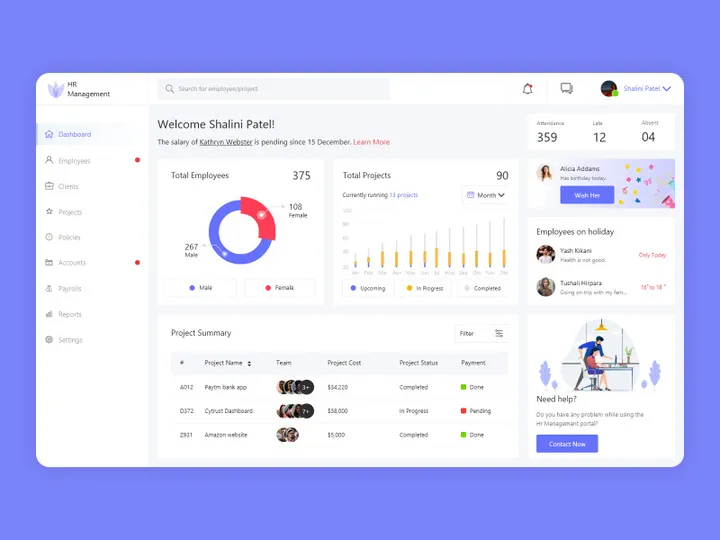 HR Management Dashboard