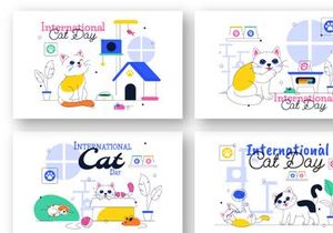 10 International Cat Day Illustration