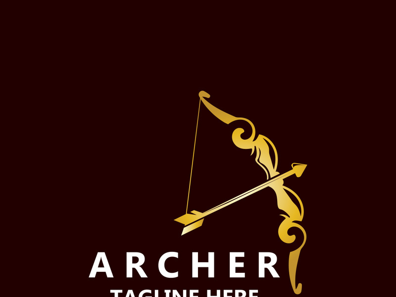 Crossbow logo image archery arrow vector, elegant modern simple icon design template