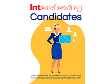 Interviewing candidates brochure template preview picture
