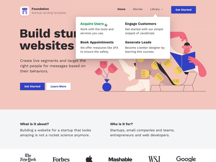Foundation - Free Landing Page Design