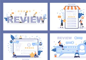 12 Review Customer Giving Star Illustration