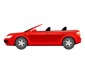 Red cabriolet cartoon vector illustration preview picture