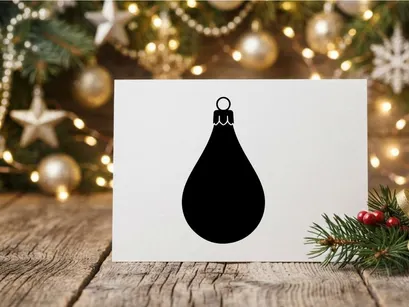 Minimalistische Weihnachtsornament-Silhouetten für Weihnachtsdekoration