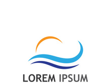 Ocean water wave wave logo design.