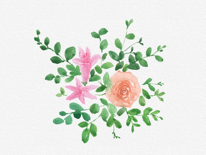 Free Cute Rose Watercolor Clipart