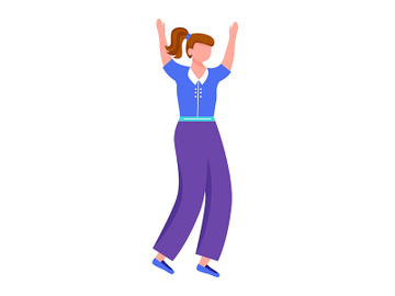 Cheerful young woman flat vector illustration preview picture