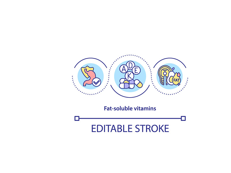 Fat-soluble vitamins concept icon