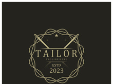 tailor logo icon illustration template combination of buttons for clothes, thread and sewing machine, for clothing product design, convection companies, fashion in vector form