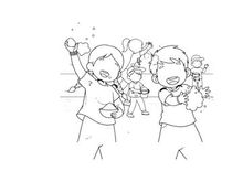 Children eating ice cream happy summer day vector illustration