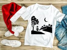 Silhouette man top hat moonlit hillside night landscape art