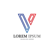 V Logo Template vector