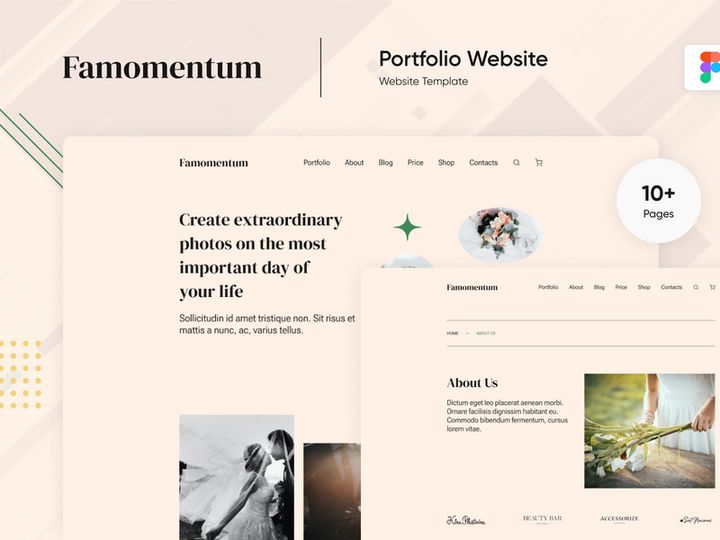 Famomentum Wedding Template PSD Figma preview picture