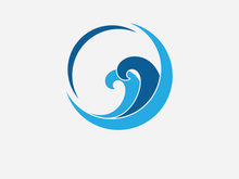 Water Wave Icon Logo Template