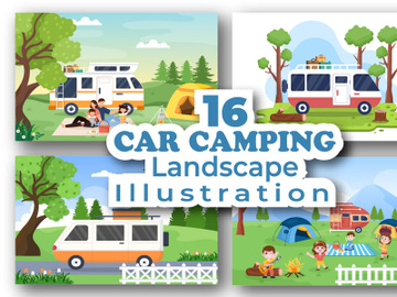16 Car Camping to Adventure Illustration preview picture