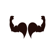 Arm muscle silhouette logo biceps icon vector illustration