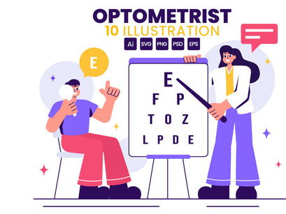 10 Professional Optometrist Illustration