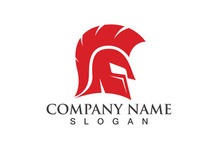 Spartan gladiator helmet logo vector