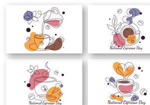 6 National Espresso Day Illustration