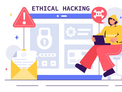 10 Cybersecurity Ethical Hacking Illustration