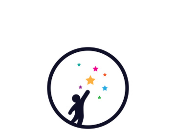 People star logo design to achieve a success or dream. preview picture