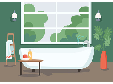 Smart bathtub flat color vector illustration preview picture