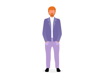 Red haired bearded man flat vector illustration preview picture