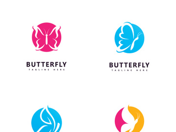 Beauty butterfly logo  symbol vector template preview picture
