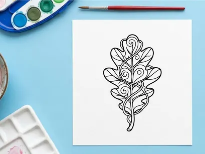 Design elegante de joia em formato de folha com fio. Criação de acessório botânico artístico.