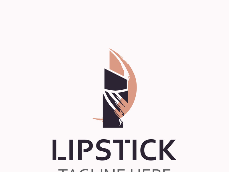 Lipstick logo design for makeup fashion shop and beauty vector cosmetic design template