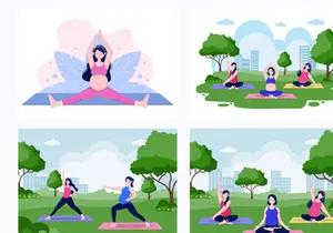 22 Pregnancy Yoga Meditation Illustration