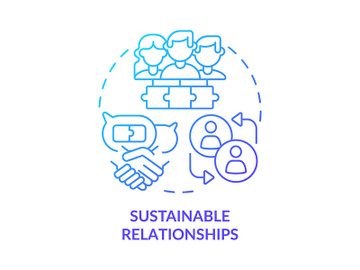 Sustainable relationships blue gradient concept icon preview picture