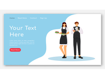 Restaurant staff landing page vector template preview picture