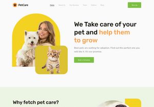 Pet Care Website Landing Page 2