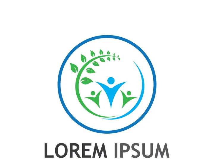 Community of people logo design with creative idea.