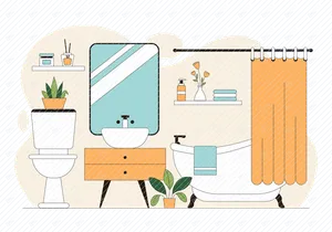 10 Modern Bathroom Interior Illustration