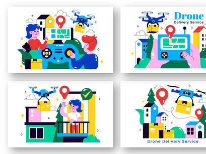 10 Drone Delivery Service Illustration