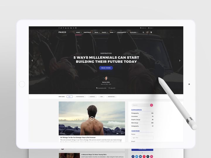 Pasco: A free PSD multipurpose template