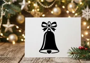 Christmas Bell with Bow Icon for Holiday Decorations and Seasonal Design