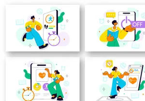 10 Digital Wellbeing Lifestyle Illustration