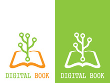 Digital book logo technology vector icon design