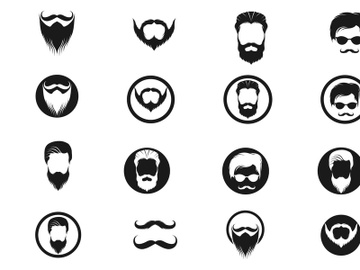 Handsome man beard logo vector preview picture