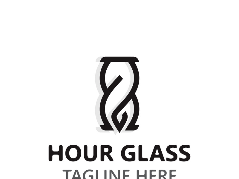 Hourglass logo ancient vintage style object design template flat vector