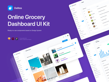 Delites - Grocery Dashboard UI Kit for Sketch preview picture
